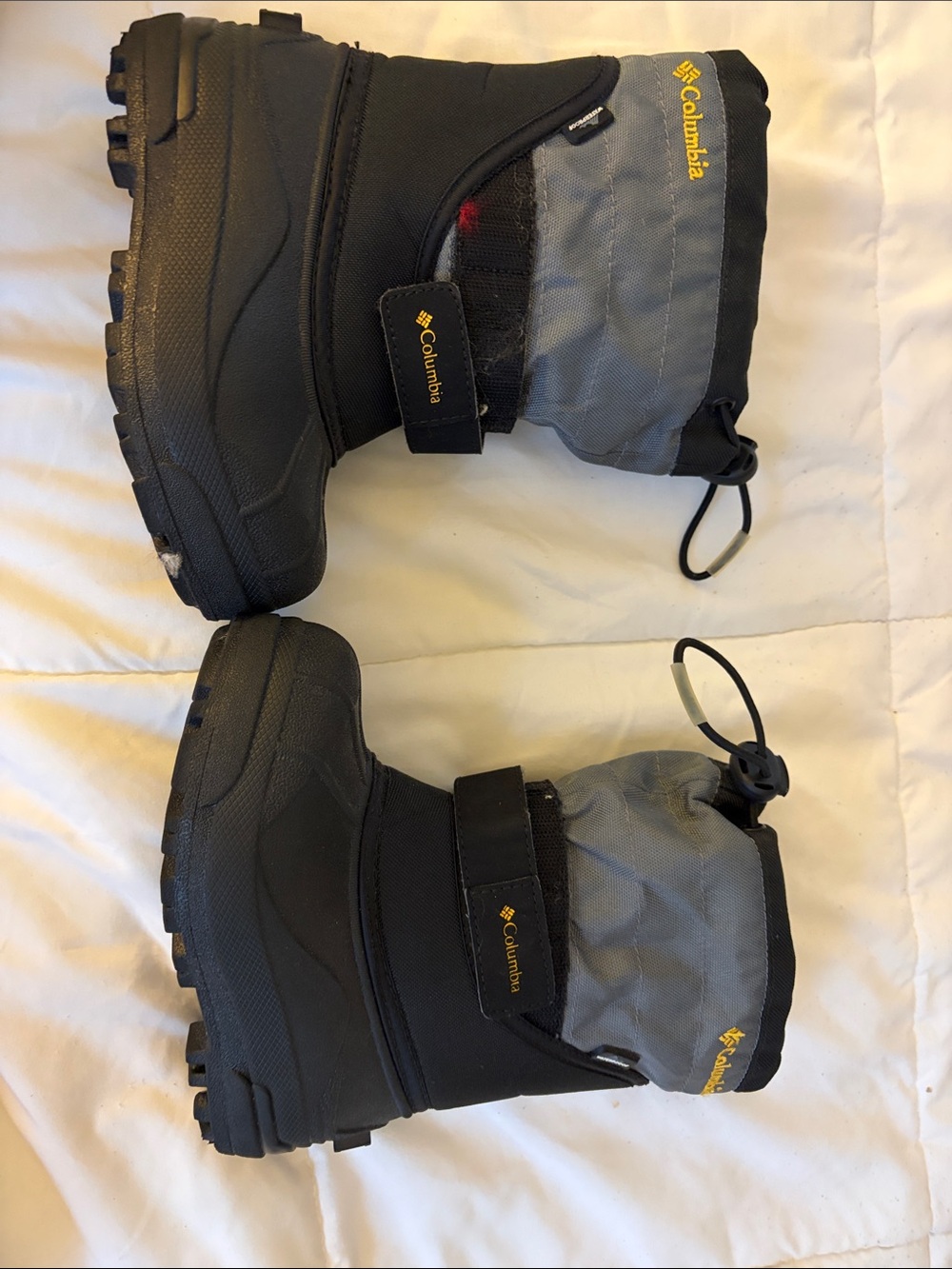 Columbia Kids Black and Gray Waterproof Snow Boots